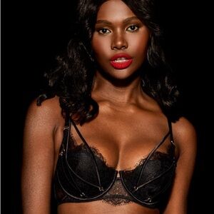 Honey Birdette Tessa Push-Up Bra – Black – 32D – Discontinued Style
